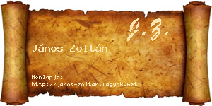 János Zoltán névjegykártya